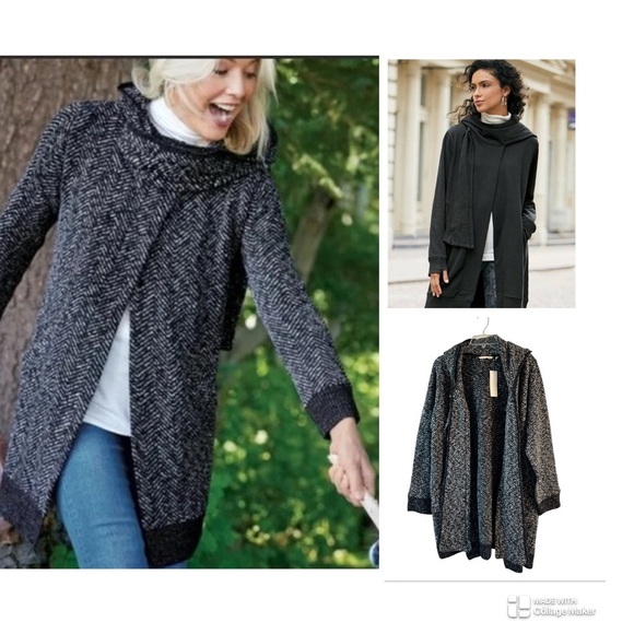NWT Soft Surroundings Go Lively Bestow Travel Hooded Cardigan - Picture 1 of 12
